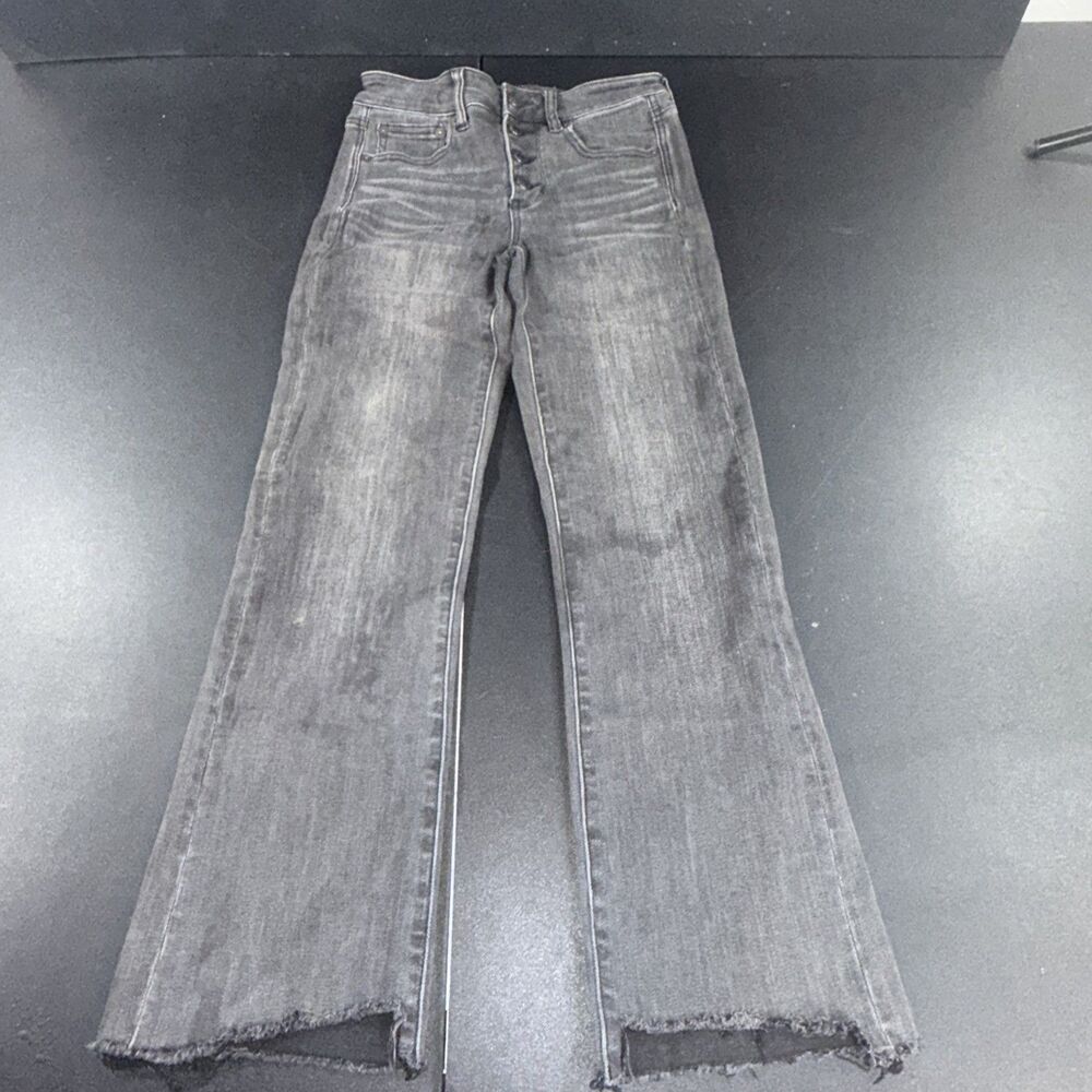 American Eagle Women's Hi Rise Jegging Jeans size 2 Super Stretch Denim-Black